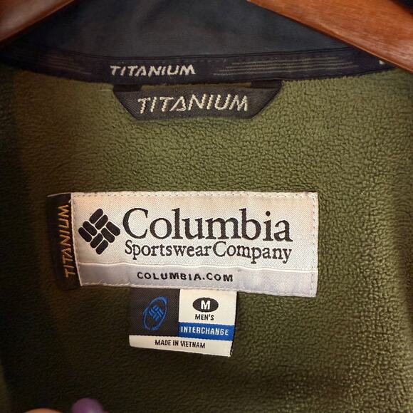 Columbia Mens M Titanium Interchange Full Zip Fleece Vest Blk/Grn - Picture 5 of 10